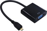 Dolphix Micro HDMI naar VGA + 3,5mm Jack & Micro USB adapter / zwart - 0,15 meter