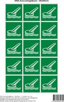 Pictogram sticker E054 Evacuatieglijbaan - 50x50mm 15 stickers op 1 vel