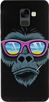 ADEL Siliconen Back Cover Softcase Hoesje Geschikt voor Samsung Galaxy A8 (2018) - Apen Gorilla Cartoon