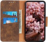 Hoesje Vintage Wallet Kunstleer Book Case Coffee Geschikt voor Samsung Galaxy A31