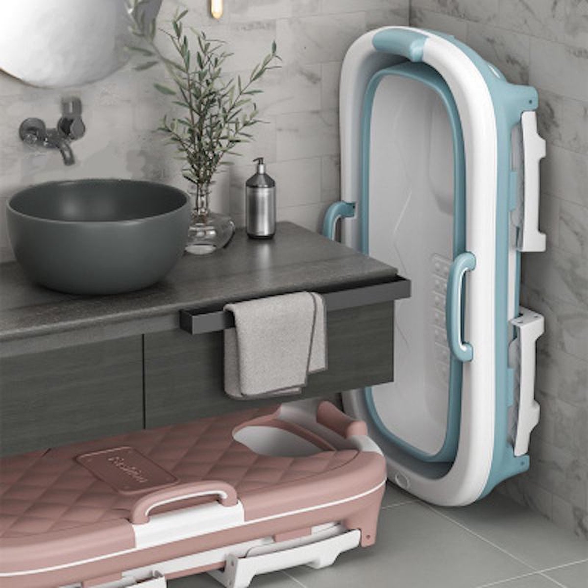 EKEO Zitbad Voor Volwassenen Bath Bucket 370L Roze