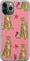 iPhone 11 Pro hoesje siliconen - The pink leopard | Apple iPhone 11 Pro case | TPU backcover transparant