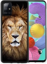 Housses à la mode Personnalisez Super comme cadeau de Vaderdag Étui pour téléphone Samsung Galaxy A51 avec bordure noire Lion