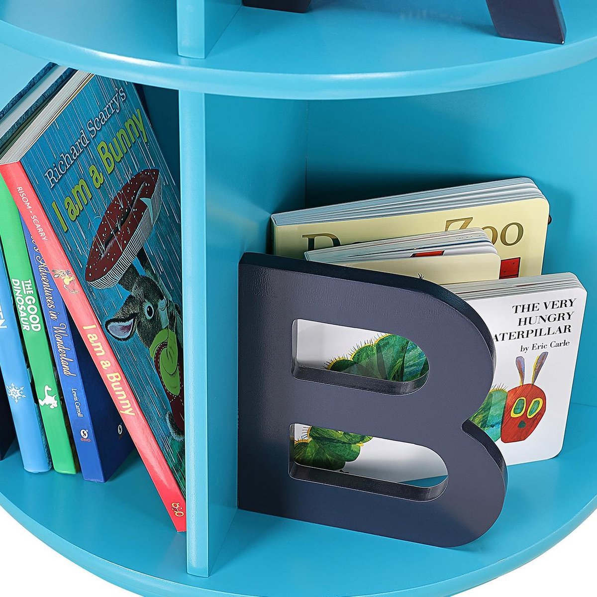 Bibliothèque Rotative Simple avec Ventouse pour Enfant, Étagères