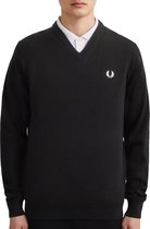 Fred Perry V-hals trui wol - zwart -  Maat: M