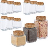Relaxdays 12 x voorraadpotten - glazenpotten - voorraadpot - snoeppot - bewaarpot – glas