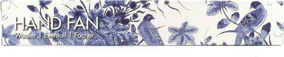 Lanzfeld - Waaier - Handwaaier - Bamboe - Delfts Blauw Motief — afbeelding 4