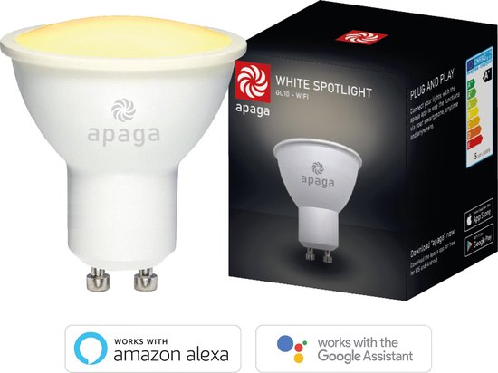 Apaga Smart Spot LED Lamp Werkt met Google Home en Amazon Alexa - Warm tot... | bol.com
