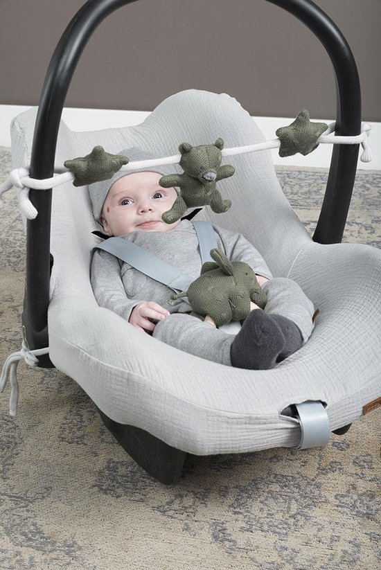 Baby's Only Baby autostoelhoes Maxi Cosi 0+ Breeze - Stonegreen - 100% katoen - Geschikt voor 3-puntsgordel