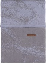 Baby's Only Gebreid baby dekbedovertrek ledikant - baby deken Marble - Cool Grey/Lila - 100x135 cm