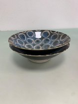 Handgemaakte schalen- Japan- Brush Blue