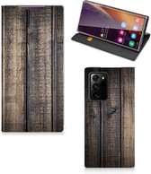 Leuk Case Cadeau voor Mannen Geschikt voor Samsung Galaxy Note 20 Ultra Smart Cover Steigerhout