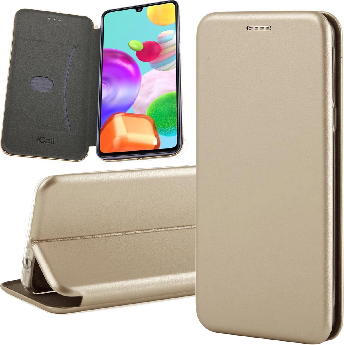 Hoesje geschikt voor Samsung Galaxy A41 - Book Case Kunstleer ThinShield Goud