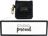 Studioproud - Candybag - beloningszakje - hondensnackzak - beloningstasje - zwart snakeprint - goudkleurige accessoires - te combineren met bijpassende uitlaatriem en halsband