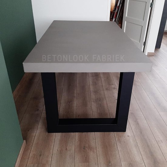 Fabriek Deuk Additief Betonlook Eettafel | Platinum Grey | 160x100cm | Stalen U-poten | Beton  tafel |... | bol.com