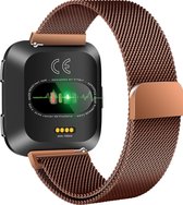 YONO Fitbit Versa 2 Bandje - Milanees – Bruin – Small