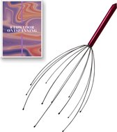Hoofdmassage Spin – 25 cm – Roze Blauw Groen Zilver – Met eBook 8 Tips voor Ontspanning – Hoofdspin