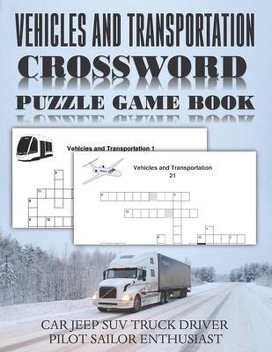 Vehicles and Transportation Crossword Puzzle Game Book Car Jeep SUV