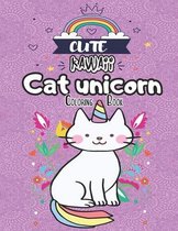 cute kawaii cat unicorn coloring book