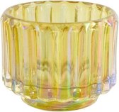Goround Kaarsenhouder Chip Amber 8,5x8,5x6,5cm Geel