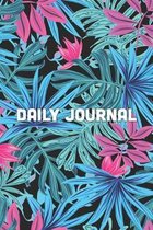 Daily Journal: Pink and Blue Floral Design: Mood Tracker Daily Journal For Self-Exploration And A Healthier Mindset - Blank Lined Not