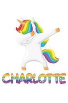 charlotte: charlotte 6x9 Journal Notebook Dabbing Unicorn Rainbow