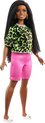 Barbie Fashionistas Doll - Neon Leopard  Shirt/ Pink Bike Shorts