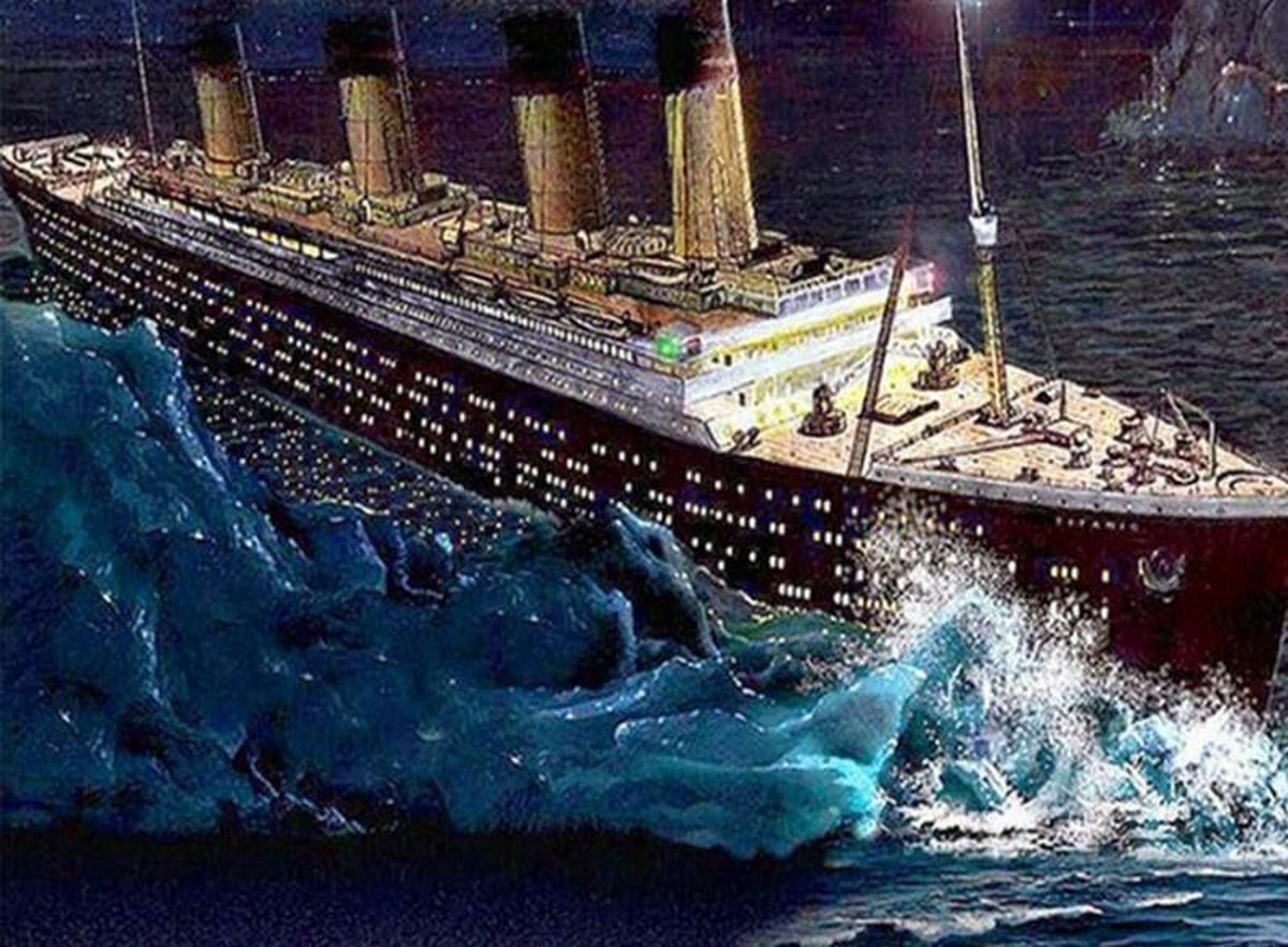 DiamondPaintingTotaal Diamond Painting Titanic - Vierkante steentjes - 50x40 cm