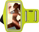 Universele sportband hoes sport armband Hardloopband hoesje Universeel geschikt voor onder andere iPhone 12 Mini, iPhone 7, Samsung Galaxy S8 en Huawei P40 Geel Pearlycase