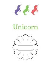 Unicorn: Paperback composition Notebook for kids, wide ruled paper 8.5''� 11'' 110 pages