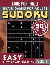 SUDOKU Easy: 50 Easy Sudoku Puzzles and Solutions For Beginners, junior, senior Large Print (Sudoku Brain Games Puzzles Book Large