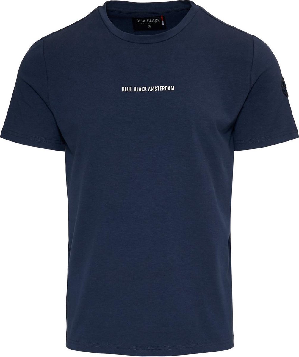 Blue Black Amsterdam TIES Donkerblauw Ronde Hals Heren T-shirt Maat M