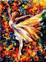 Diamond Painting 50x40cm - Ballet meisje - Volledige dekking - Ronde steentjes - Danser