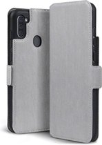 Samsung Galaxy M11 / A11 hoesje, MobyDefend slim-fit extra dunne bookcase, Grijs | GSM Hoesje / Telefoonhoesje Geschikt Voor: Samsung Galaxy M11