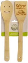 Vrolijke bamboe keukenset - Secret ingredient - In cadeauverpakking met gekleurd lint