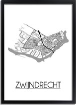 DesignClaud Zwijndrecht Plattegrond poster A2 + Fotolijst wit
