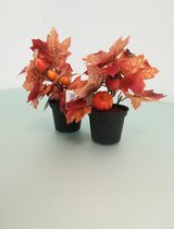 Kunstplanten met bruine bladeren - 2 stuks