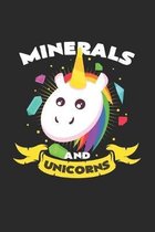 Minerals and unicorns: 6x9 Minerals - lined - ruled paper - notebook - notes