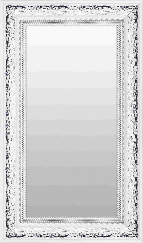 Top Integraal andere Barok Spiegel Wit Zilver 53x73 cm – Neele – Unieke spiegel met zilveren  lijst – Chique... | bol.com