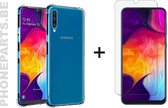 Samsung A50 Hoesje en Samsung A50 Screenprotector - Samsung Galaxy A50 Hoesje Transparant Shock Proof Case + Screen Protector