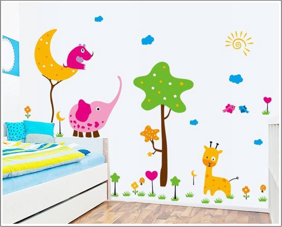 Muursticker4sale Kinderkamer muursticker dieren bij elkaar