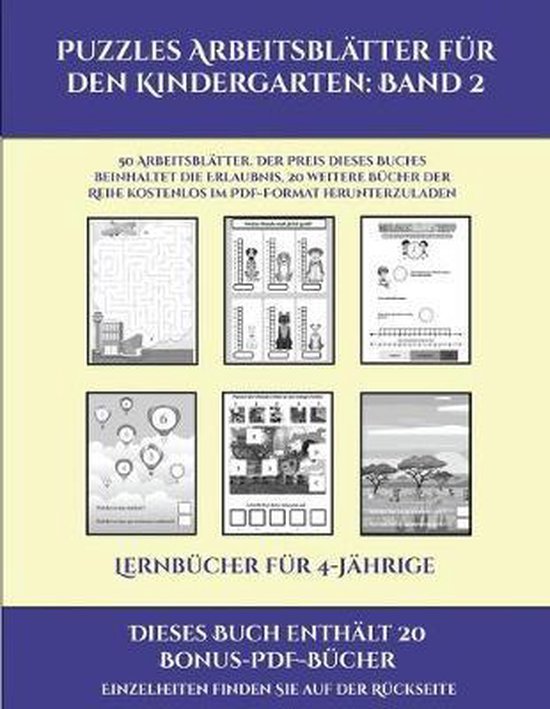  Lernbucher Fur 4-Jahrige (Puzzles Arbeitsblatter Fur Den Kindergarten 