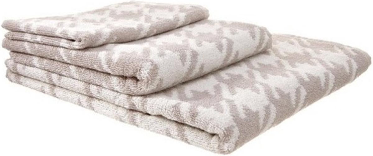 Volumevoordeel! Set 6 Handdoeken Essenza, 'Audrey', Beige/Wit, 100x50cm |  bol.com