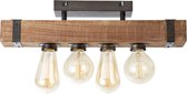 BRILLIANT lamp Woodhill plafondlamp 4-lichts antiek / zwart | 4x A60, E27, 30W, gf normale lampen niet gespecificeerd. | Geschikt voor LED-lampen | Dimbaar bij gebruik van geschikt