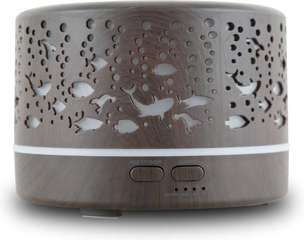 Goedkoopste Aroma Diffuser - Diffuser - aromatherapie - Verneverlaar - Lucht bevochtiger - 700ML - olie verdamper -Donker hout - Oceaan