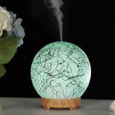 Aroma Diffuser - Diffuser - aromatherapie - Verneverlaar - Lucht bevochtiger - 100ML - olie verdamper - Keramiek - Bol met handgeschilderde strepen