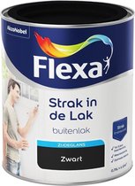 Flexa Strak in de Lak Zijdeglans - Buitenverf - Zwart - 750 ml