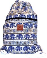 T-Bags Katoenen tas  - Stevige rugzakken - Rugtas met rits - comfortabele rugzak - Blauw