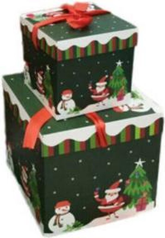 Tentakel Aas Uitdrukkelijk 2x Cadeaudoos Kerstmis Groen - 1x 10 cm + 1x 15 cm - Kerstcadeau -  Cadeauverpakking -... | bol.com