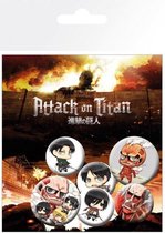 ATTACK ON TITAN - Chibi - Pack 5 badges